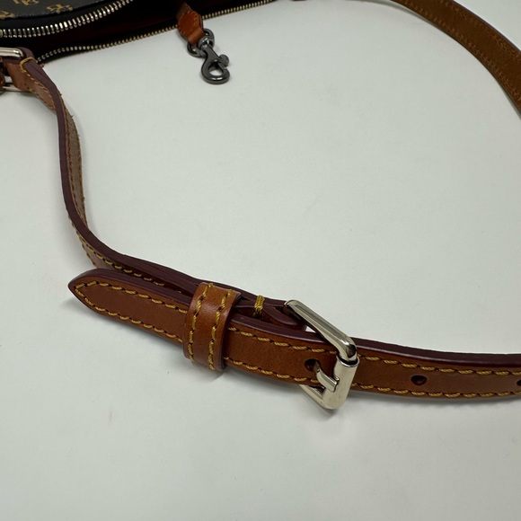 Dooney & Bourke brown Letter Carrier Logo Print Cross Body Bag Purse - Picture 8 of 13